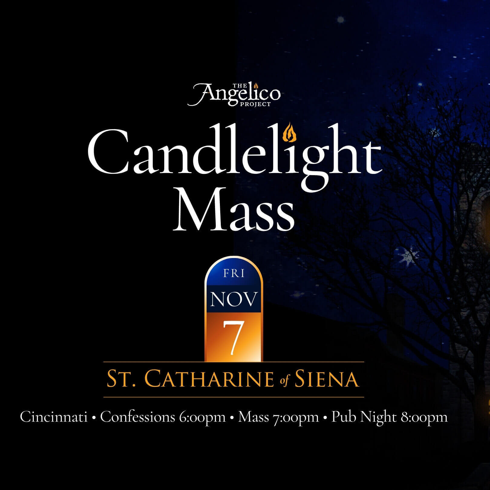 November Candlelight Mass - St. Catharine of Siena - logo
